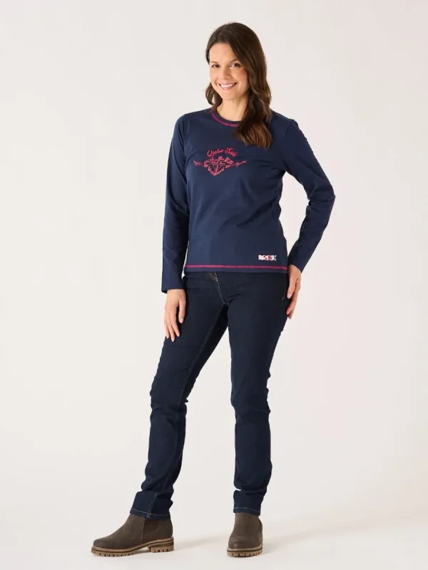 Quba & Co Navy X-Series Long Sleeve Graphic Nautical Design T-Shirt - Marsha Best