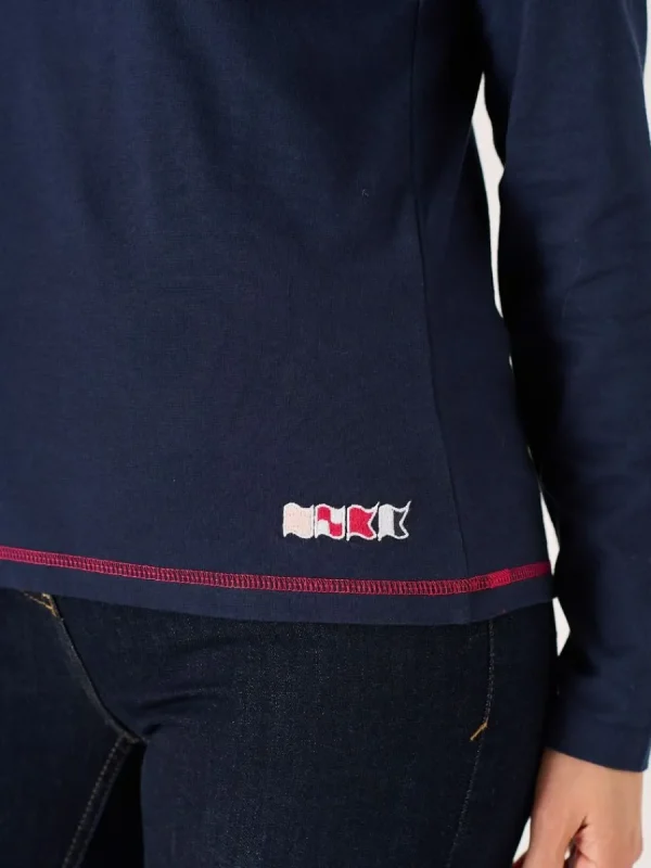 Quba & Co Navy X-Series Long Sleeve Graphic Nautical Design T-Shirt - Marsha Best