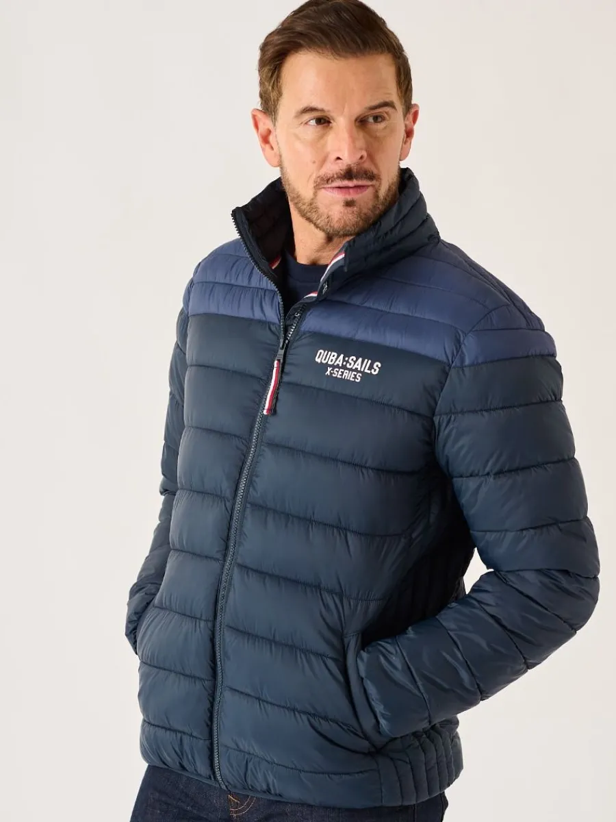 navy_xseries_ultra_light__0.webp Quba & Co Navy X-Series Ultra Light Showerproof Packable Thermal Padded Jacket - Umberleigh Outlet