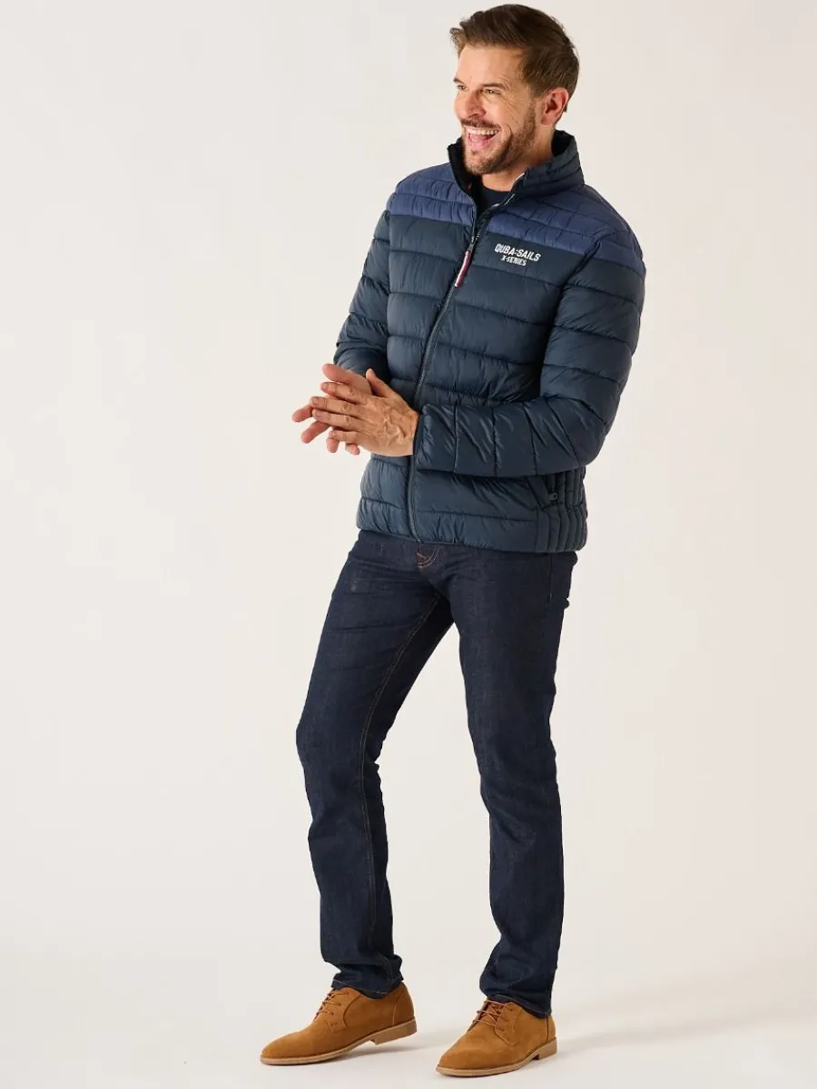 navy_xseries_ultra_light__2.webp Quba & Co Navy X-Series Ultra Light Showerproof Packable Thermal Padded Jacket - Umberleigh Outlet