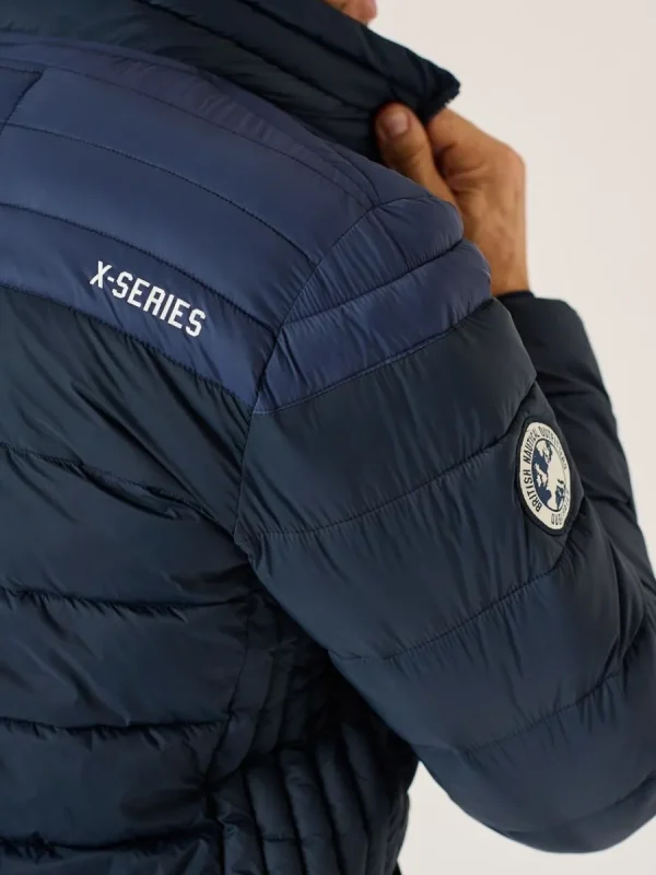 Quba & Co Navy X-Series Ultra Light Showerproof Packable Thermal Padded Jacket - Umberleigh Outlet