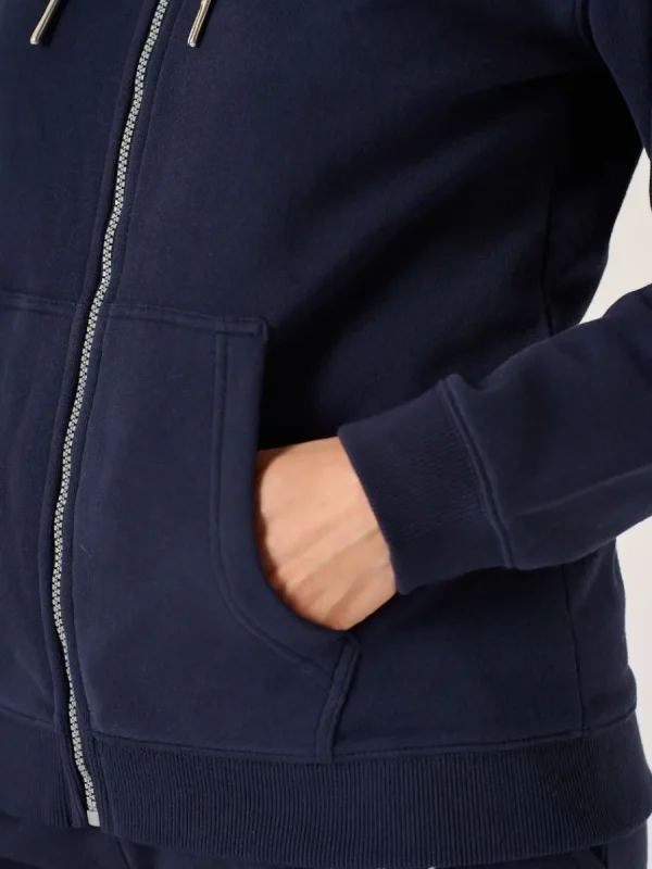 Quba & Co Nessie Zip Through Hoodie in Navy Sale
