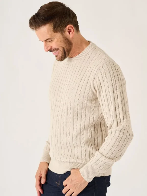 Quba & Co Oatmeal Lifestyle Cable Knitted Jumper - Mondell Clearance