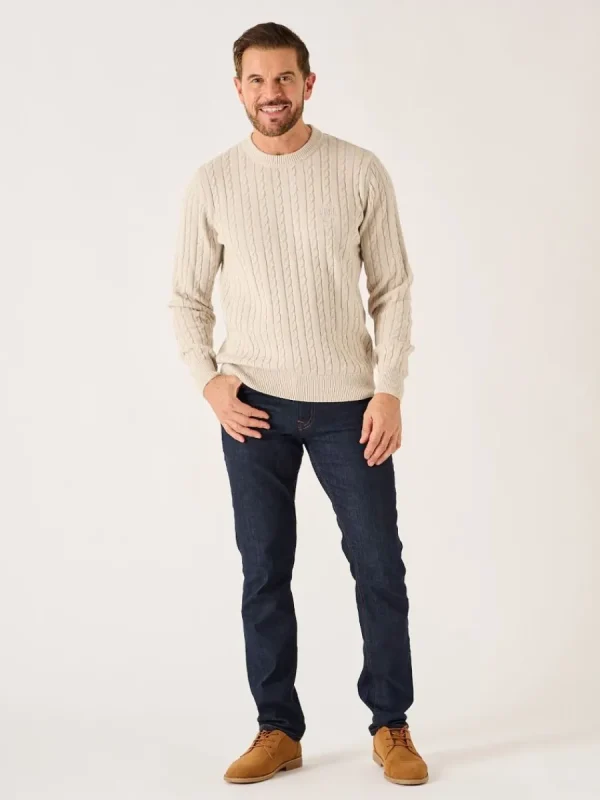 Quba & Co Oatmeal Lifestyle Cable Knitted Jumper - Mondell Clearance