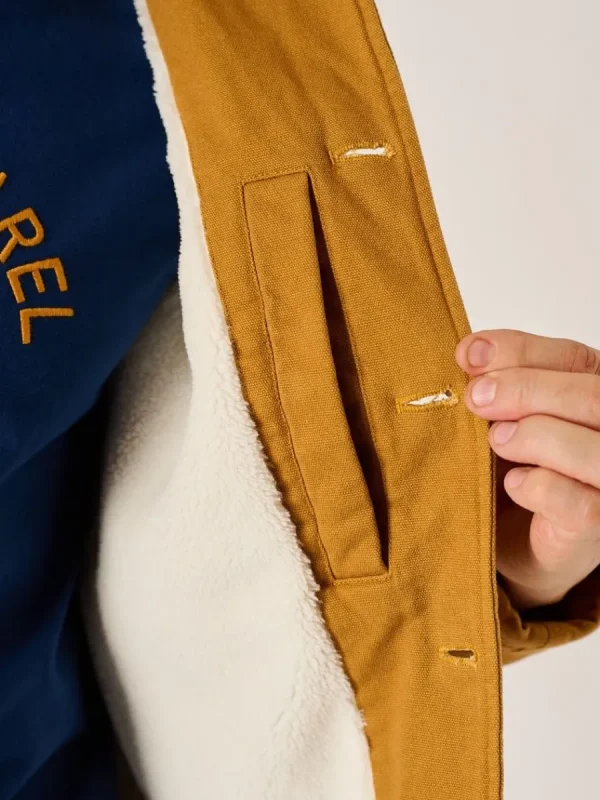 Quba & Co Ochre Borg Lined Lifestyle Canvas Jacket - Jaxon Hot