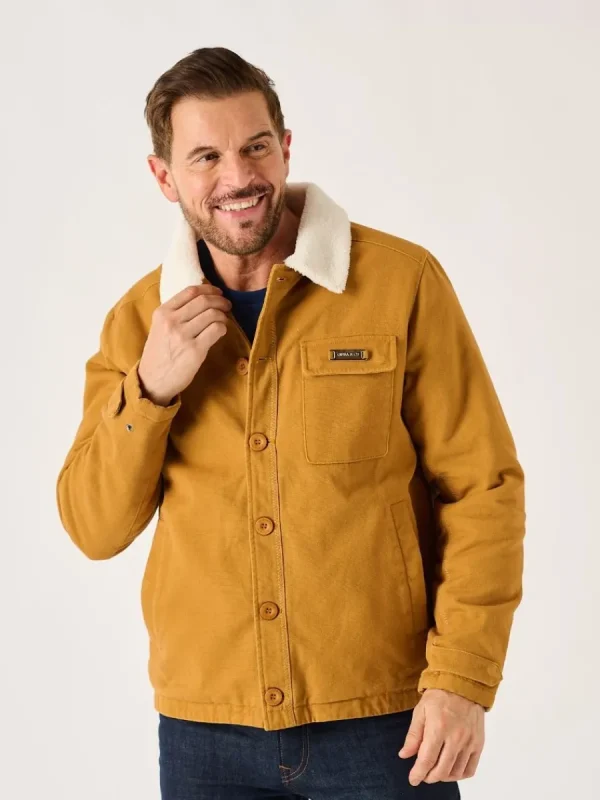 Quba & Co Ochre Borg Lined Lifestyle Canvas Jacket - Jaxon Hot