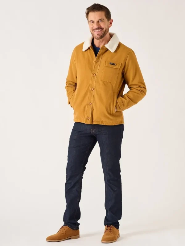 Quba & Co Ochre Borg Lined Lifestyle Canvas Jacket - Jaxon Hot