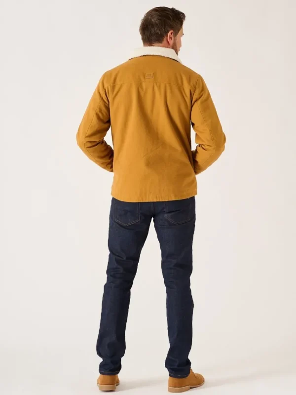 Quba & Co Ochre Borg Lined Lifestyle Canvas Jacket - Jaxon Hot