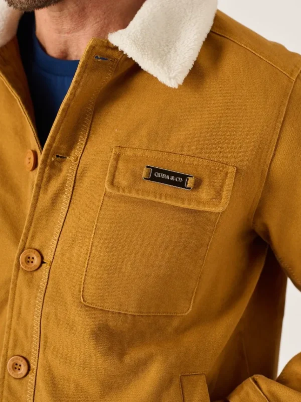 Quba & Co Ochre Borg Lined Lifestyle Canvas Jacket - Jaxon Hot