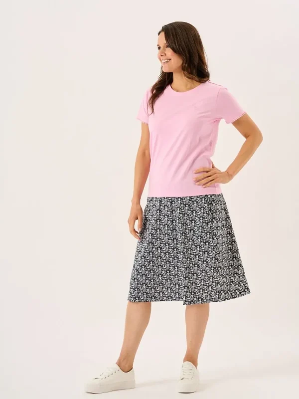 Quba & Co Pink Short Sleeve Dobby Lace Trim T-Shirt - Nola New