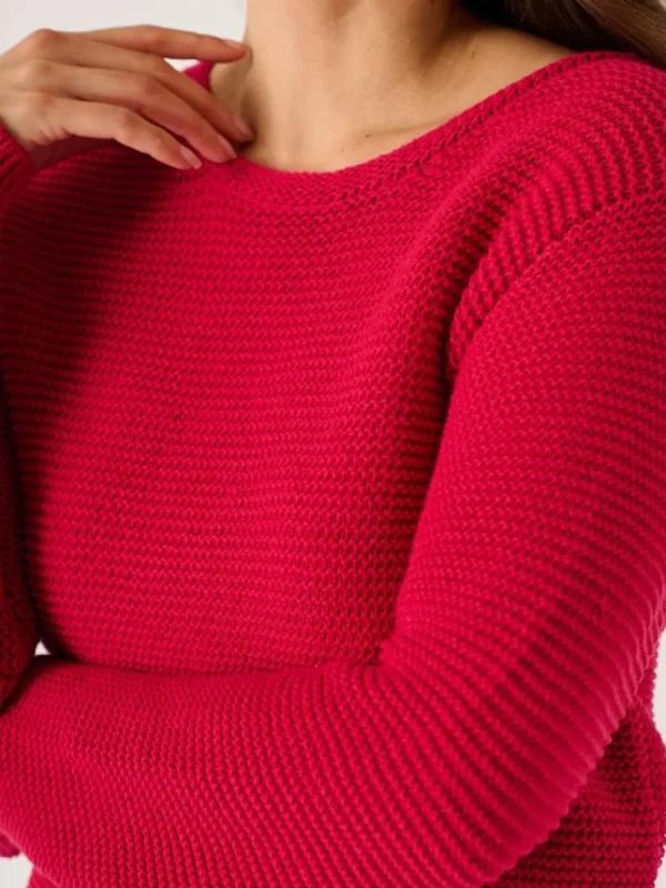 Quba & Co Pomegranate Purl Stitch Tape Yarn Jumper - Skye Sale