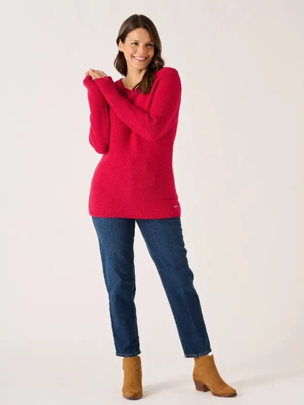 Quba & Co Pomegranate Purl Stitch Tape Yarn Jumper - Skye Sale