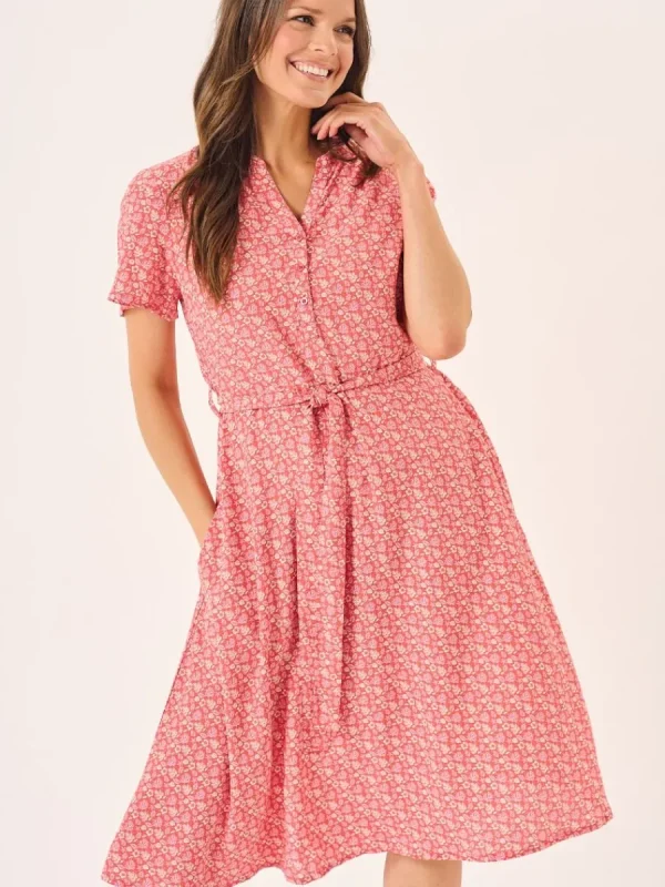 Quba & Co Red & White Nautical Print Fit And Flare Dress - Norah Discount