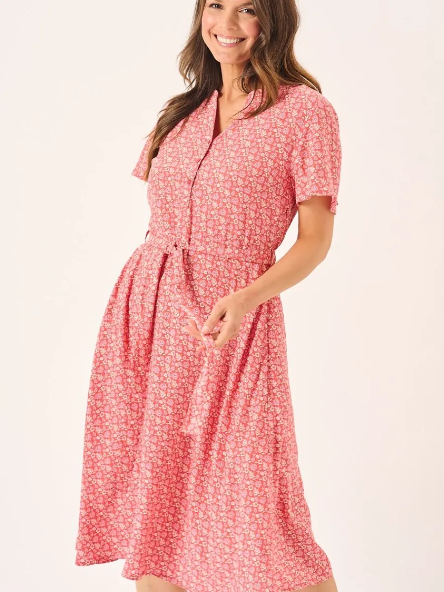 red_amp_white_nautical_pr_5.webp Quba & Co Red & White Nautical Print Fit And Flare Dress - Norah Discount