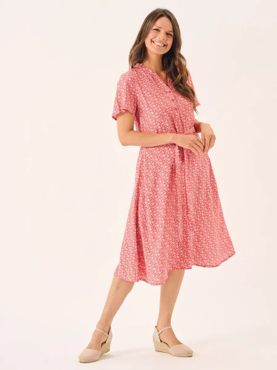 red_amp_white_nautical_pr_8.webp Quba & Co Red & White Nautical Print Fit And Flare Dress - Norah Discount