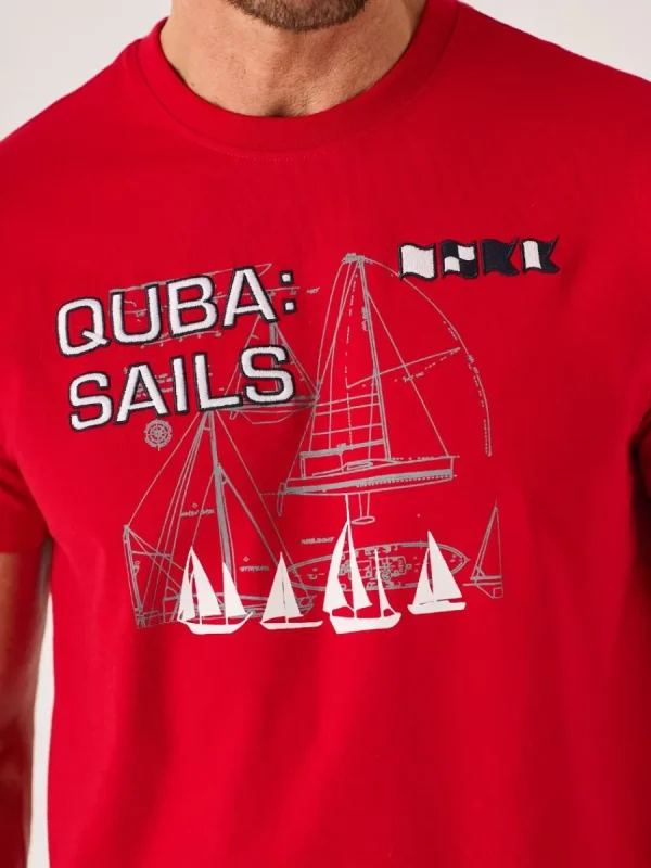 Quba & Co Red X-Series Nautical Graphic T-Shirt - Molter Clearance