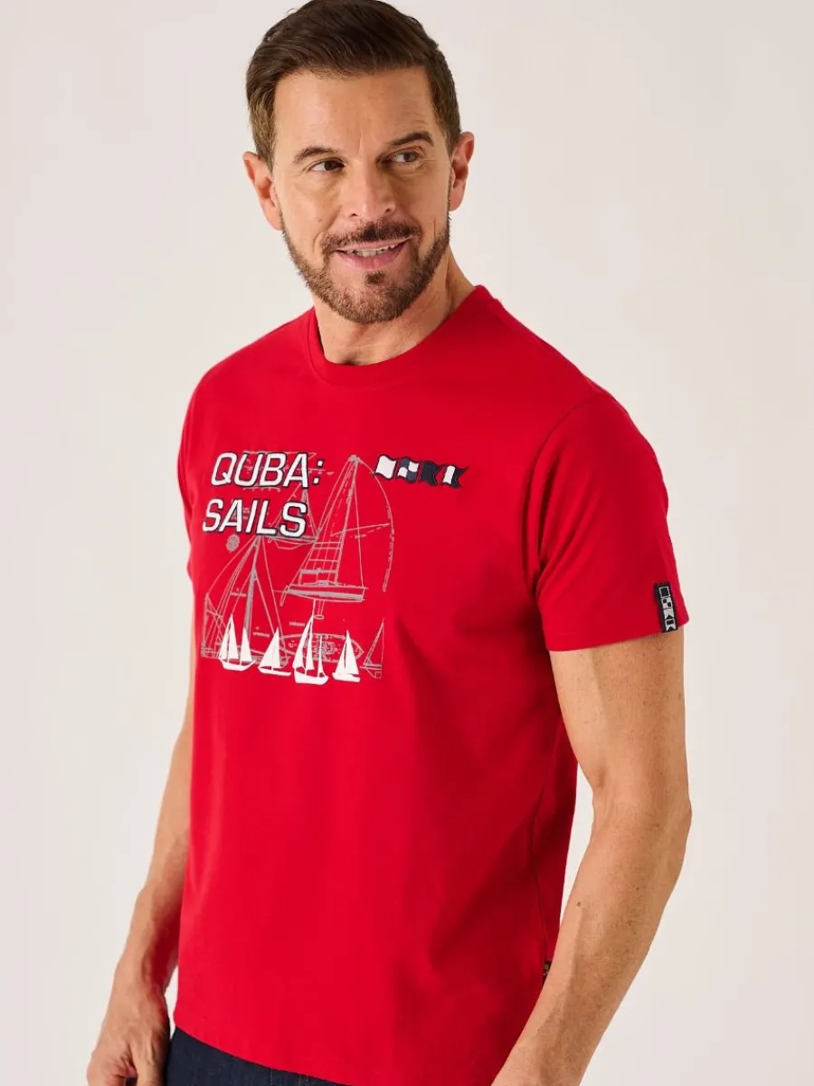 red_xseries_nautical_grap_2.webp Quba & Co Red X-Series Nautical Graphic T-Shirt - Molter Clearance