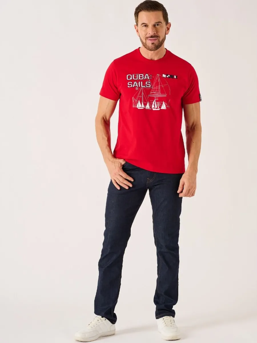 red_xseries_nautical_grap_3.webp Quba & Co Red X-Series Nautical Graphic T-Shirt - Molter Clearance