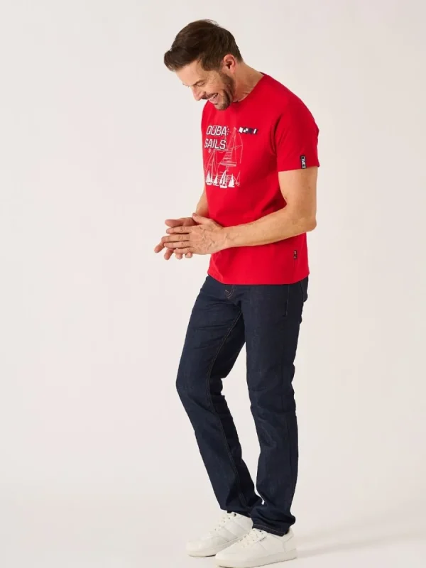 Quba & Co Red X-Series Nautical Graphic T-Shirt - Molter Clearance