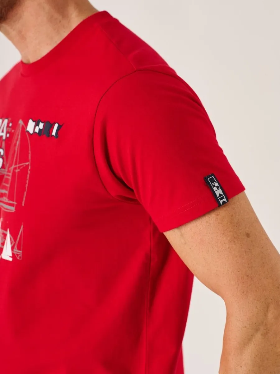 red_xseries_nautical_grap_6.webp Quba & Co Red X-Series Nautical Graphic T-Shirt - Molter Clearance