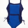 Quba & Co Renwick Blue Colour Block One Piece Swimsuit New