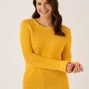 Quba & Co Saffron Purl Stitch Tape Yarn Jumper - Skye Hot