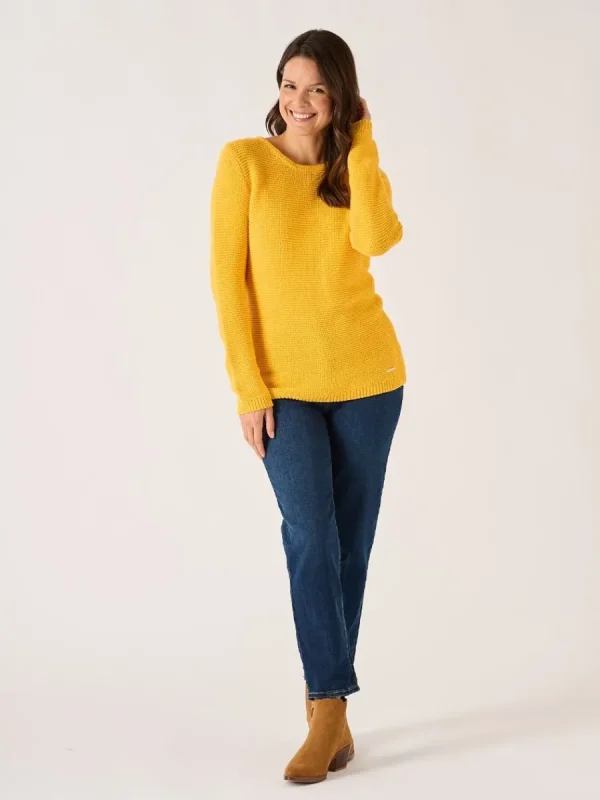 Quba & Co Saffron Purl Stitch Tape Yarn Jumper - Skye Hot