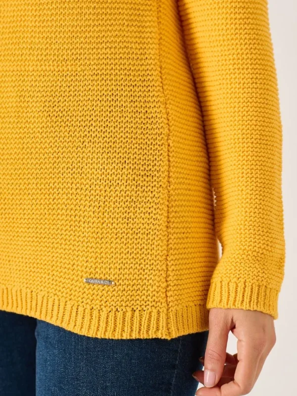 Quba & Co Saffron Purl Stitch Tape Yarn Jumper - Skye Hot