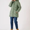Quba & Co Sage Green Hooded Padded Coat - Plover Hot