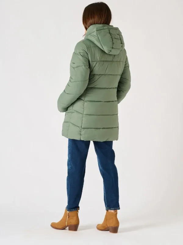Quba & Co Sage Green Hooded Padded Coat - Plover Hot