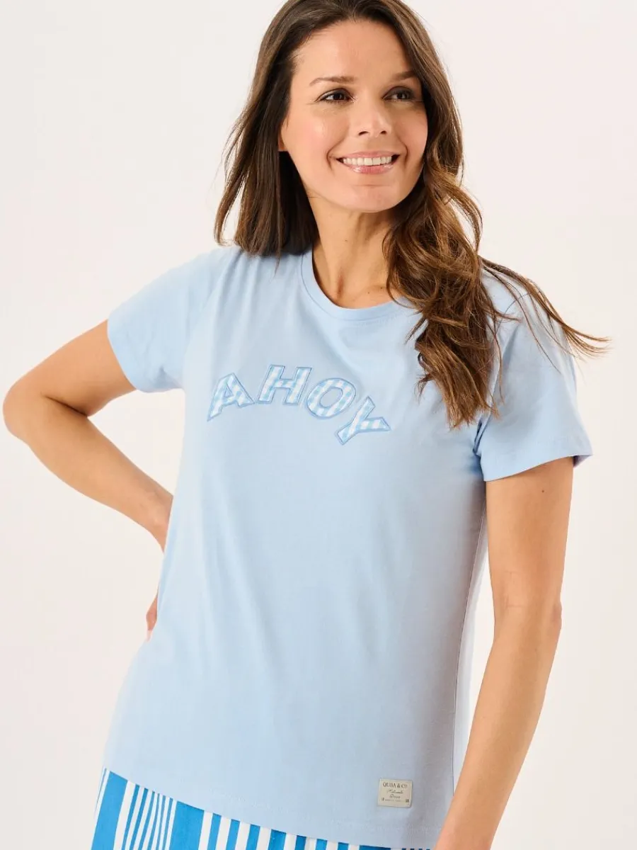 soft_blue_ahoy_gingham_ap_0.webp Quba & Co Soft Blue Ahoy Gingham Applique T-Shirt - Amie Fashion