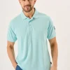 Quba & Co Splash Blue Lifestyle Closed Mesh Polo Shirt - Presston New