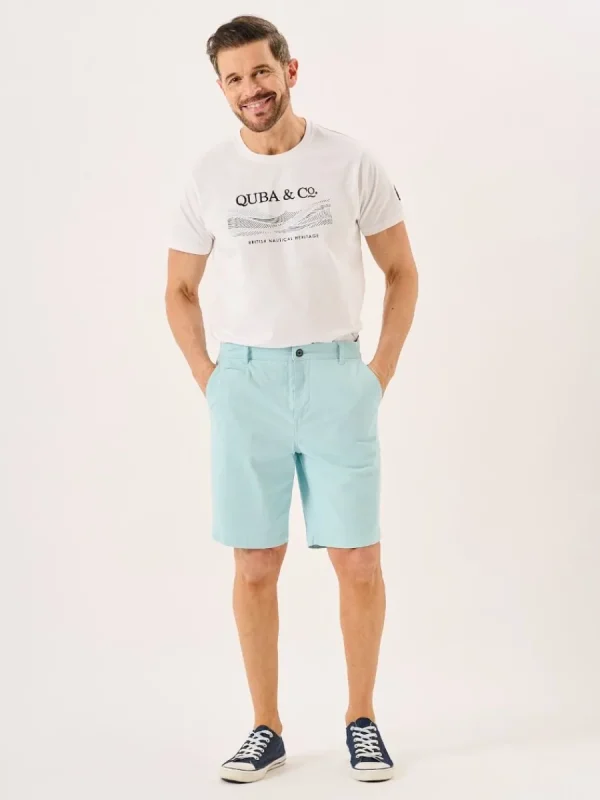 Quba & Co Splash Blue Stretch Chino Shorts - Sandor Best