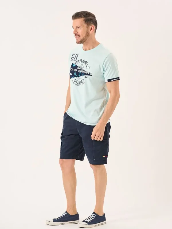 Quba & Co Spray Blue Nautical Design Graphic X-Series T-Shirt -Tamron Discount