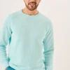 Quba & Co Spray Blue Textured Knit Crew Neck Jumper - Kentsham New