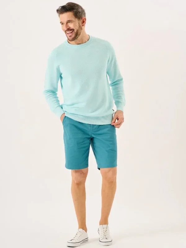 Quba & Co Spray Blue Textured Knit Crew Neck Jumper - Kentsham New