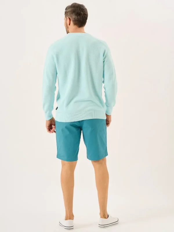Quba & Co Spray Blue Textured Knit Crew Neck Jumper - Kentsham New