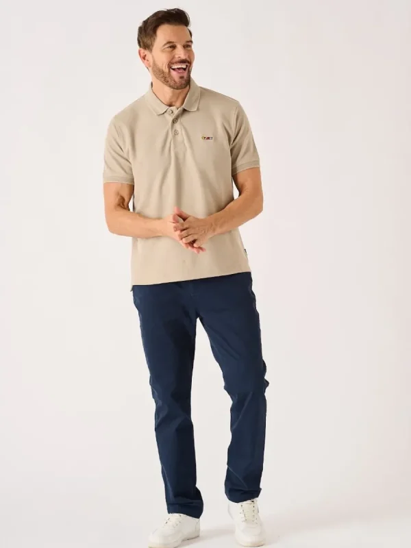 Quba & Co Stone Quba And Co Lifestyle Textured Polo Shirt - Harton Online