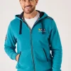 Quba & Co Teal Marl X-Series Zip Through Hoodie - Hulme New