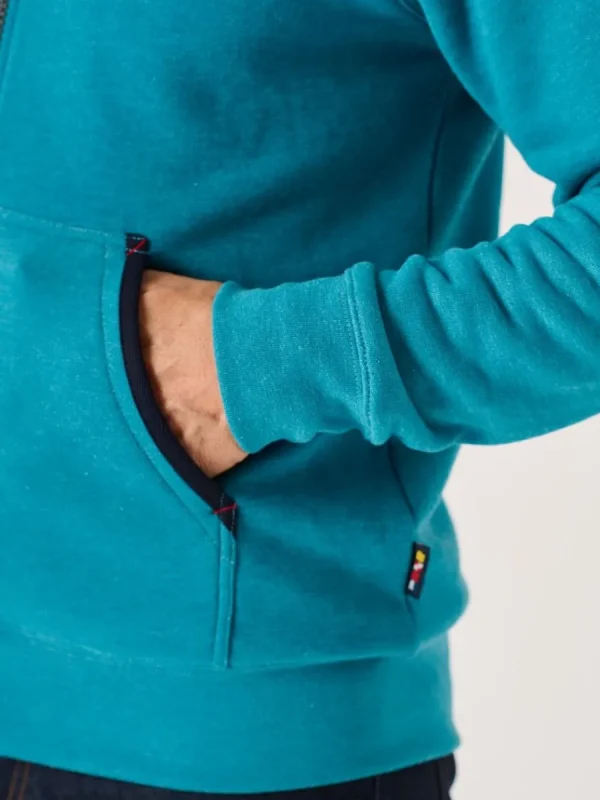 Quba & Co Teal Marl X-Series Zip Through Hoodie - Hulme New