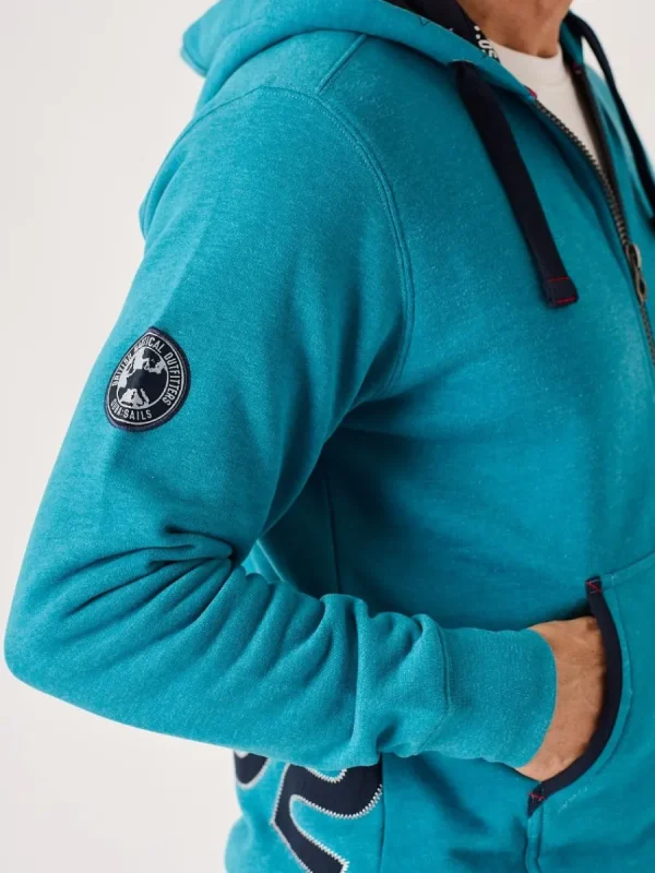 Quba & Co Teal Marl X-Series Zip Through Hoodie - Hulme New