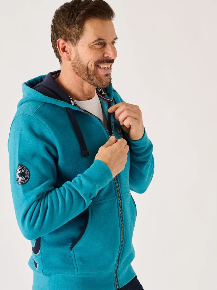 teal_marl_xseries_zip_thr_2.webp Quba & Co Teal Marl X-Series Zip Through Hoodie - Hulme New