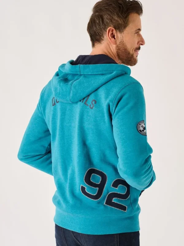 Quba & Co Teal Marl X-Series Zip Through Hoodie - Hulme New