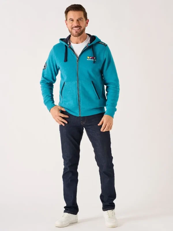 Quba & Co Teal Marl X-Series Zip Through Hoodie - Hulme New