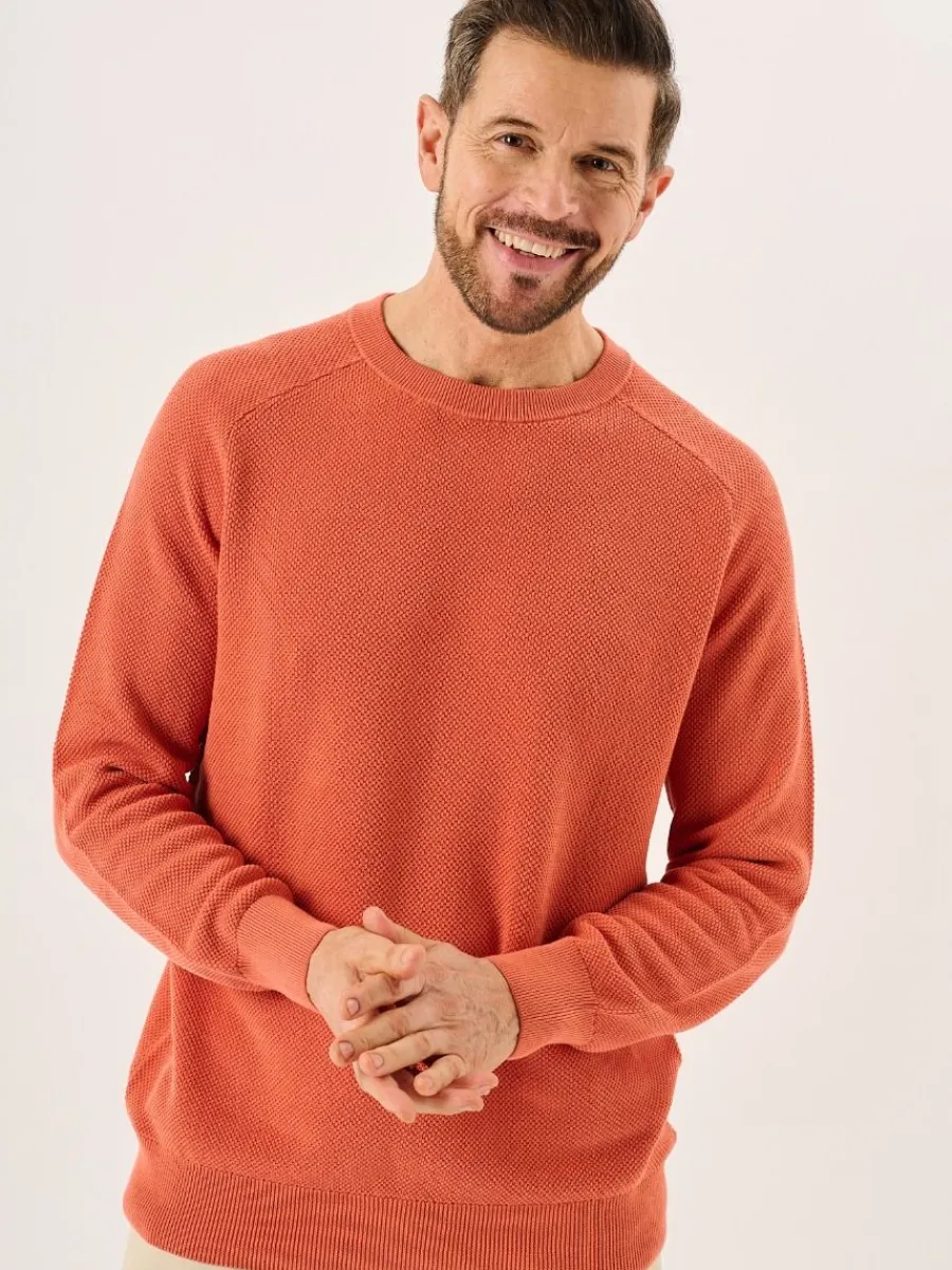 terracotta_textured_knit__0.webp Quba & Co Terracotta Textured Knit Crew Neck Jumper - Kentsham Best