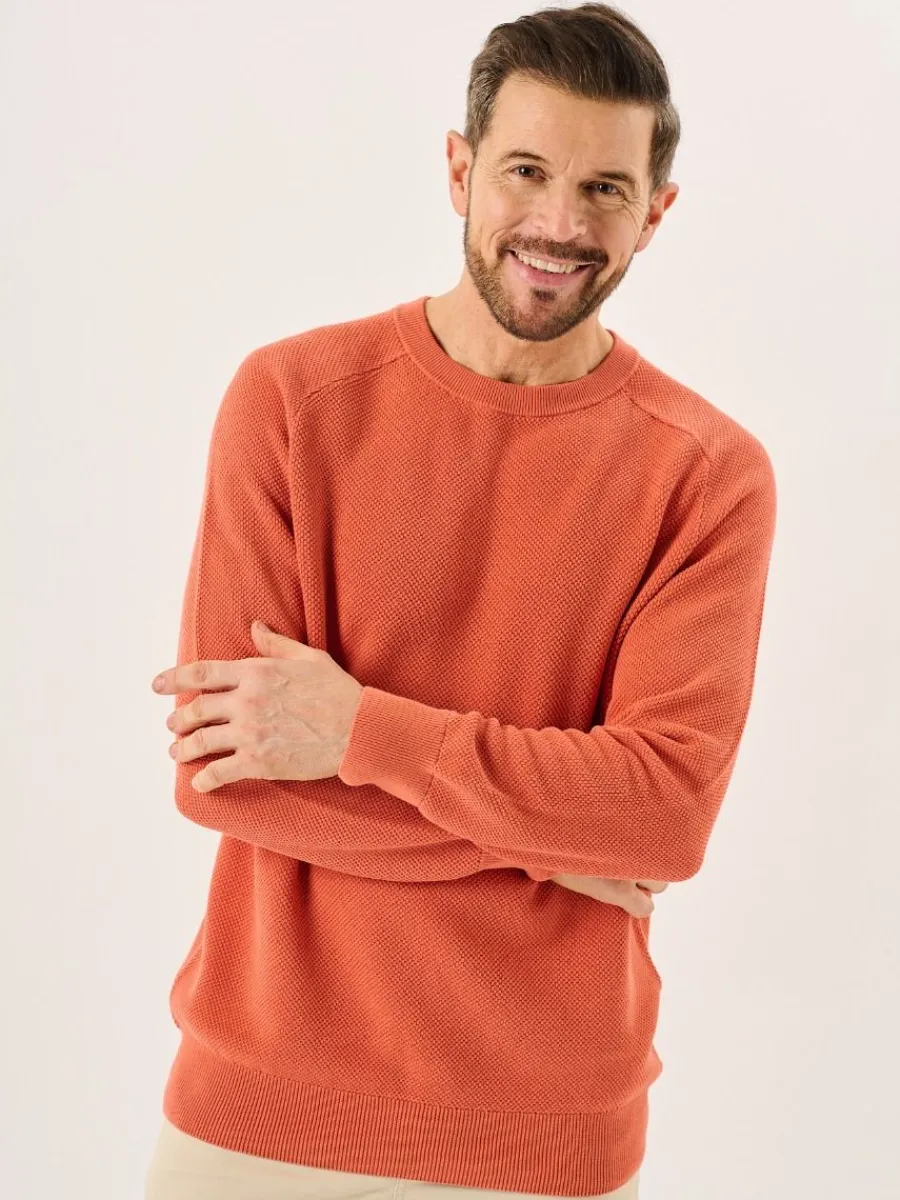 terracotta_textured_knit__2.webp Quba & Co Terracotta Textured Knit Crew Neck Jumper - Kentsham Best