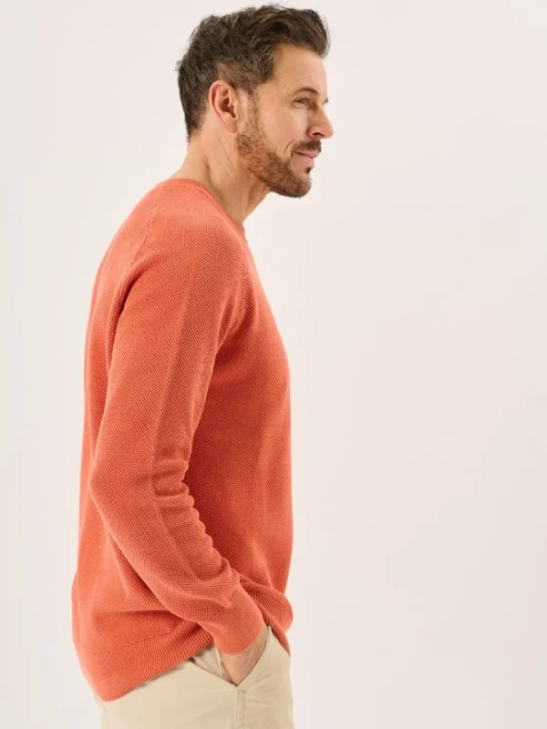 Quba & Co Terracotta Textured Knit Crew Neck Jumper - Kentsham Best