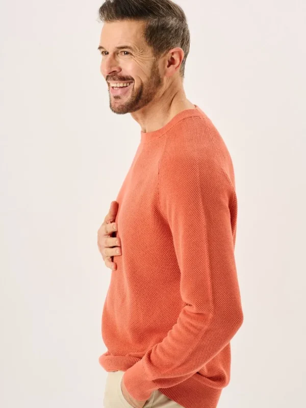 Quba & Co Terracotta Textured Knit Crew Neck Jumper - Kentsham Best