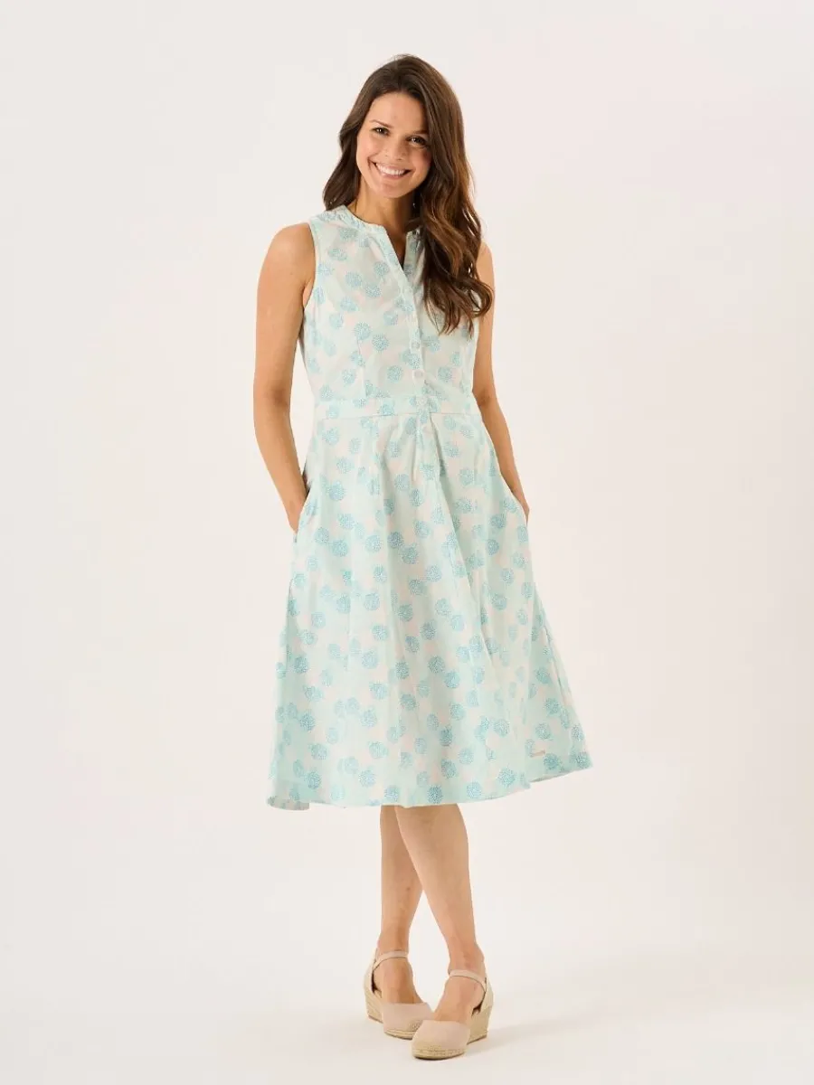 white_and_mint_floral_pri_2.webp Quba & Co White And Mint Floral Print Sleeveless Midi Dress - Tabitha Online