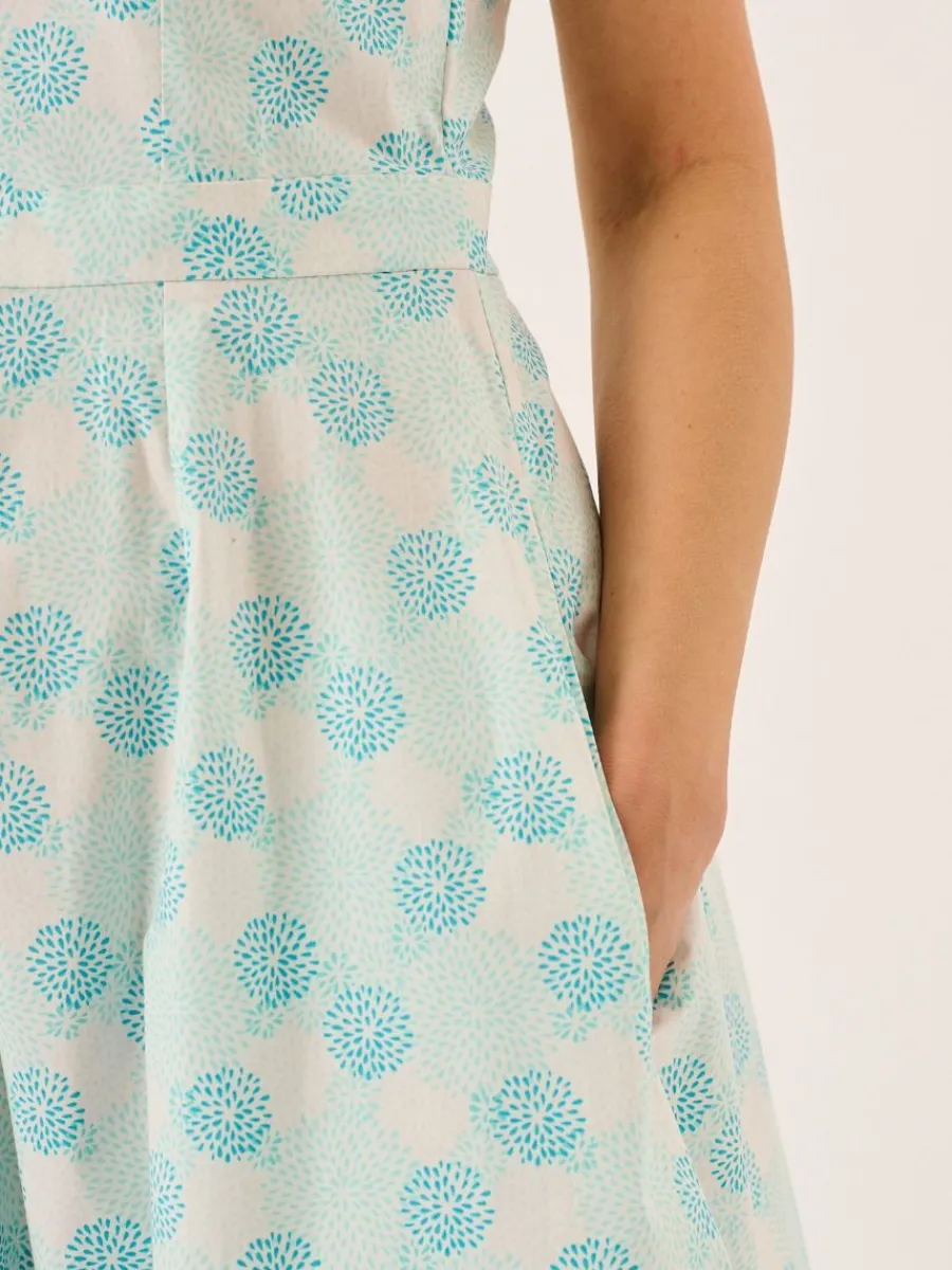 white_and_mint_floral_pri_8.webp Quba & Co White And Mint Floral Print Sleeveless Midi Dress - Tabitha Online